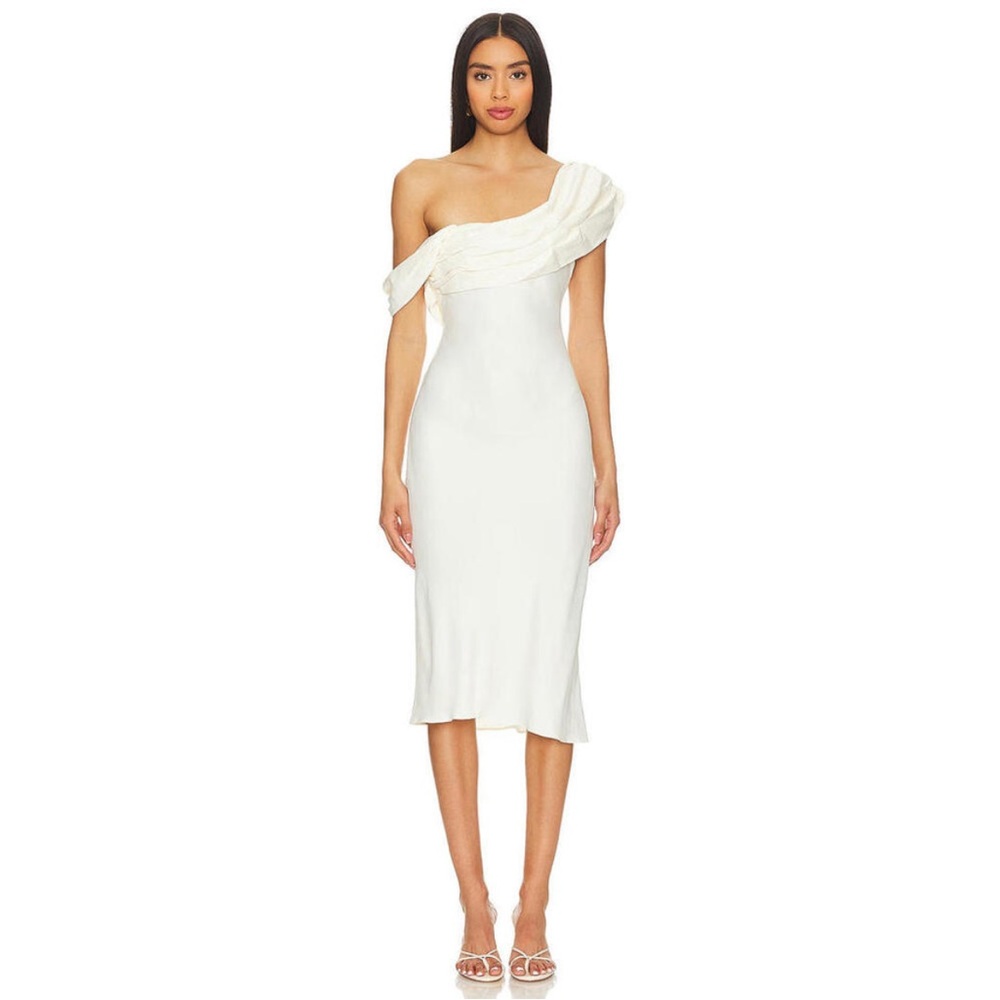 LPA VANIA MIDI DRESS IN IVORY